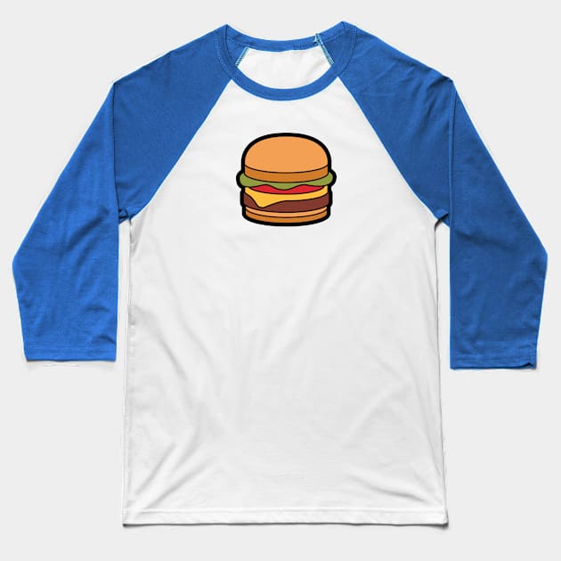 Flat Design Cheeseburger Baseball T-Shirt by Cofefe Studio